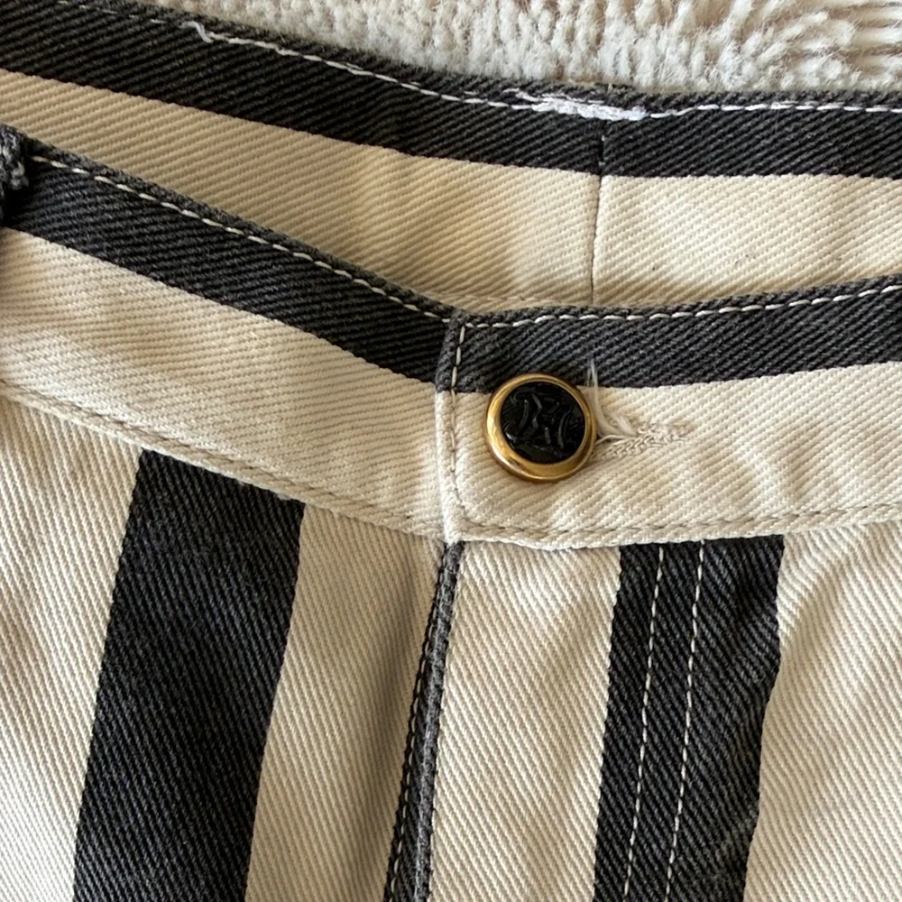 Celine Black and White Striped Cropped Pants - Picture 2 of 9